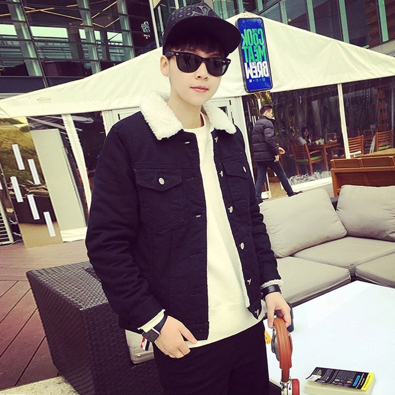 Women Casual Denim Jacket with Fleece Lining Mune Fashion