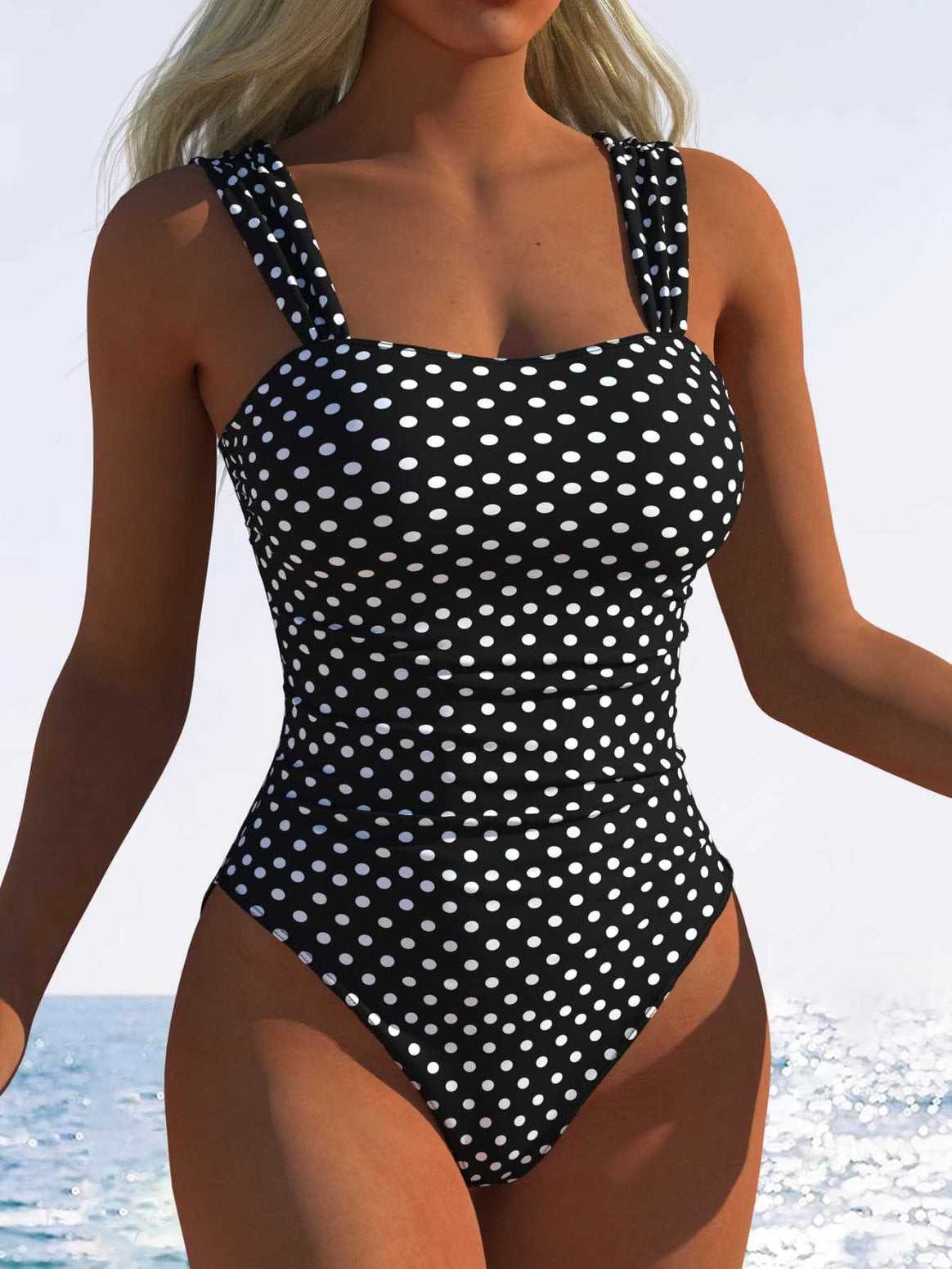 Ladies one-piece swimsuit with innovative animal print and high leg cut Mune Fashion