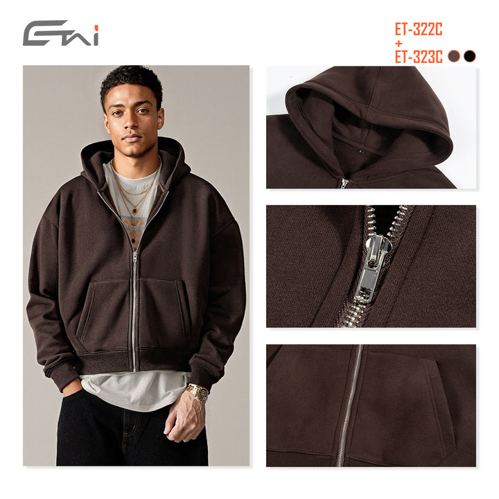 Unisex Hooded Sweat Jacket with Full Zip and Kangaroo Pocket Mune Fashion