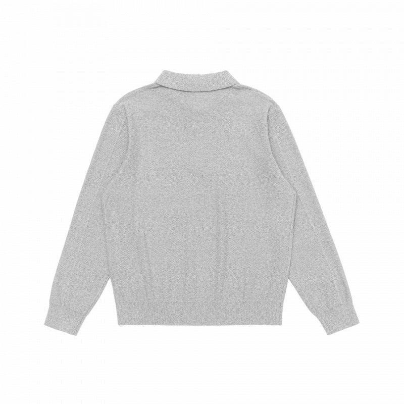 Men's fine knit polo shirt with Henley button placket, ribbed cuffs, and slightly boxy fit Mune Fashion