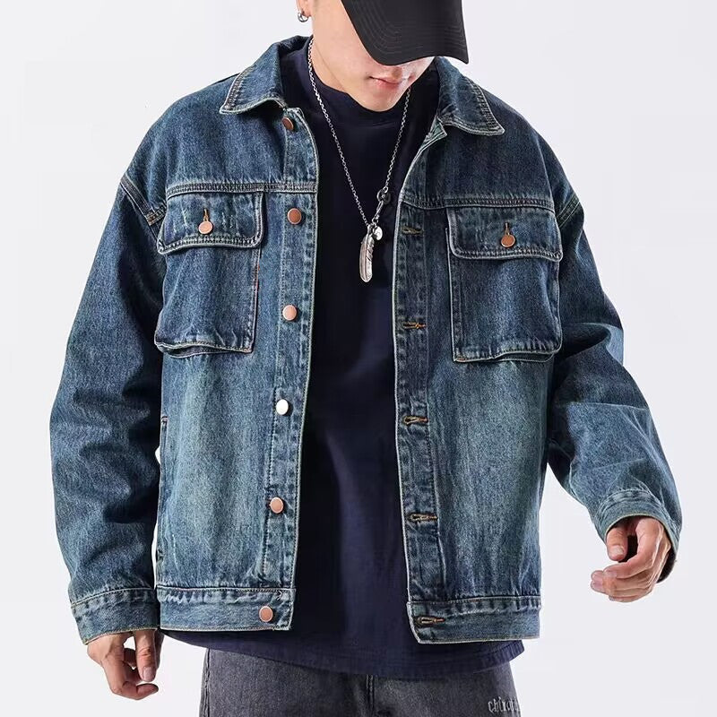 Men's Casual Denim Jacket with Modern Accents Mune Fashion