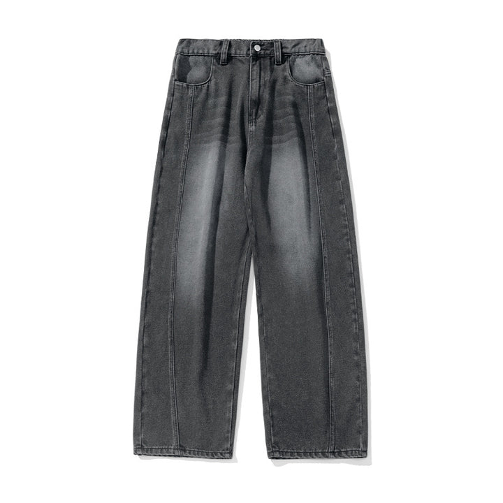 Ladies Wide High-Waist Jeans with Center Seam Panels and Balloon Cut Mune Fashion