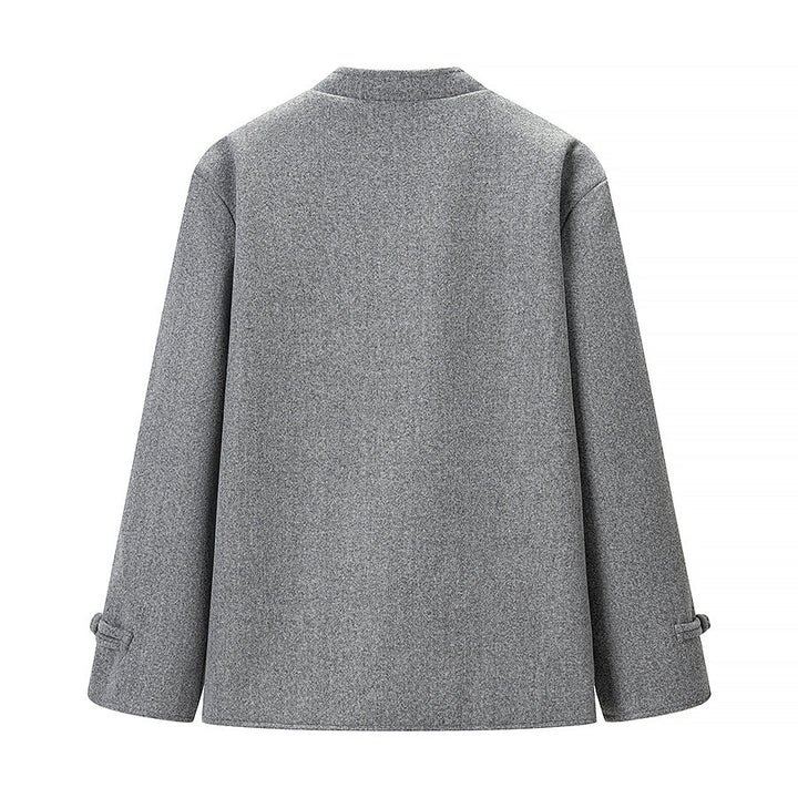 Ladies traditional short jacket with mandarin collar and knot closures Mune Fashion