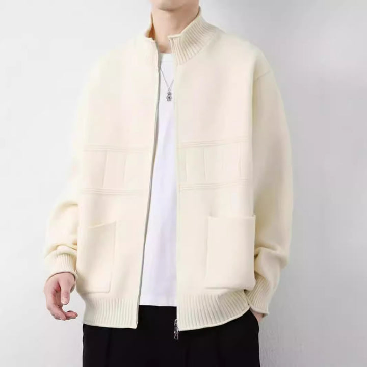 Men's Trendy Cardigan with High Collar and Zipper Mune Fashion