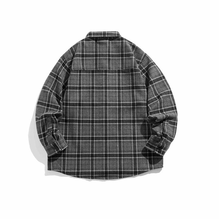 Men's Checkered Overshirt in Shacket Style made of soft Flannel with patch Chest Pocket Mune Fashion