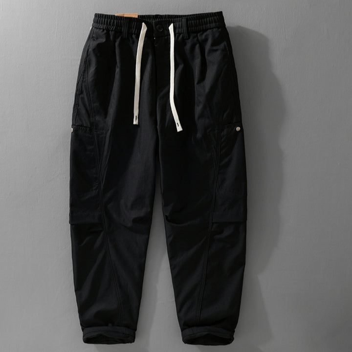 Men's utility cargo pants with drawstring waistband and side flap pockets Mune Fashion