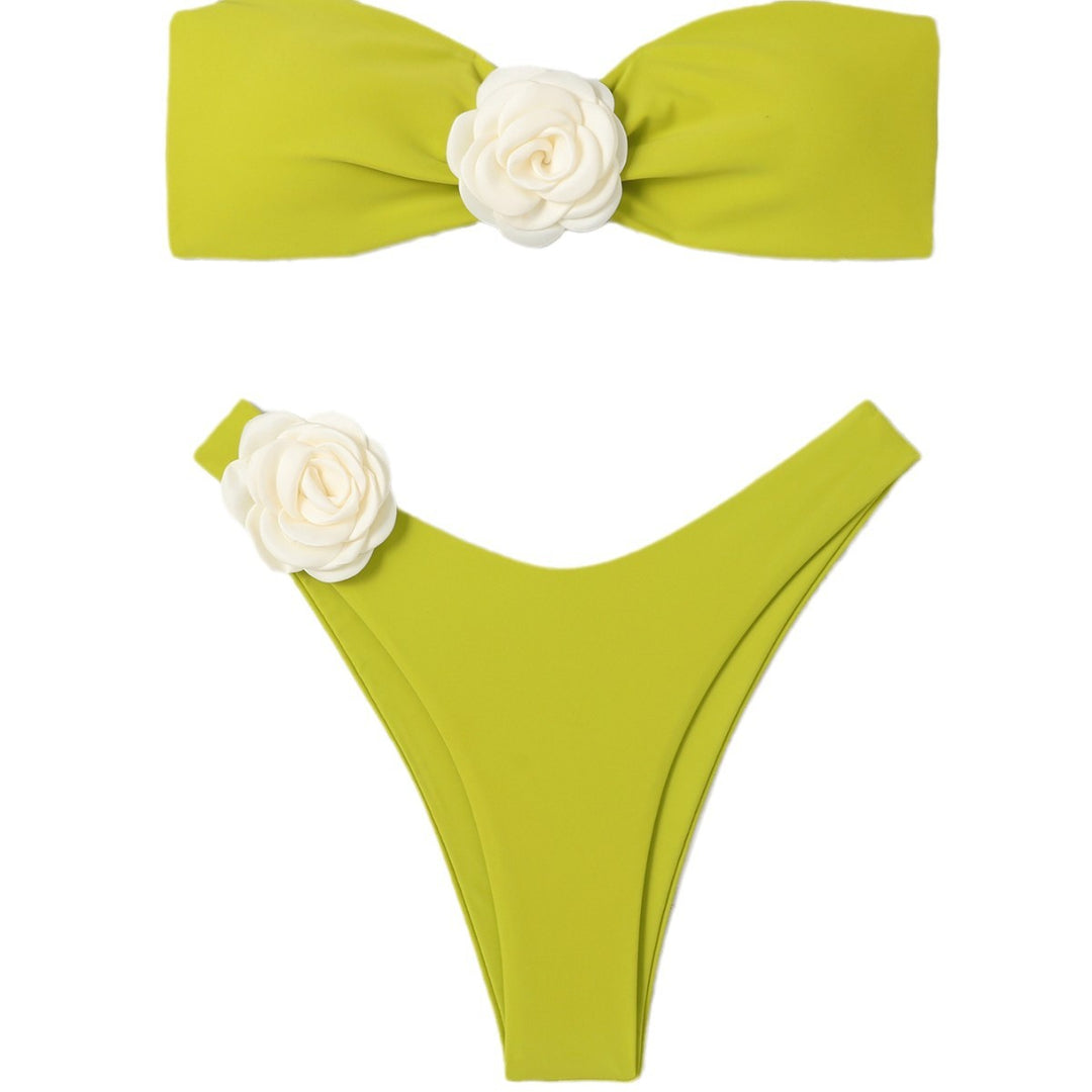 Women's bikini set with floral top and high-cut briefs Mune Fashion