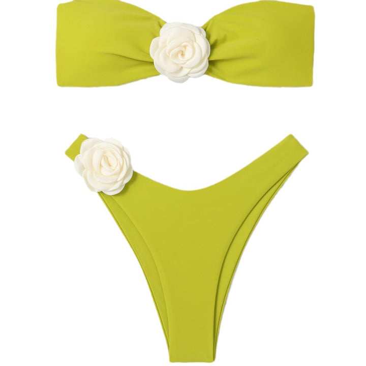 Women's bikini set with floral top and high-cut briefs Mune Fashion