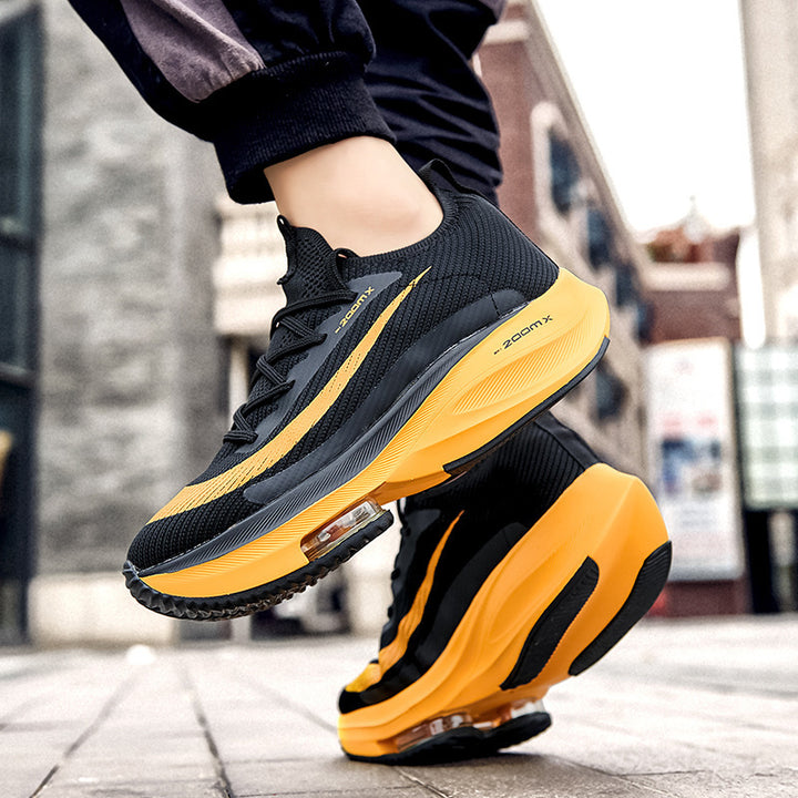 Unisex knitted sock running shoes with padded heel air chamber, reactive energy return midsole, and grippy rubber outsole Mune Fashion