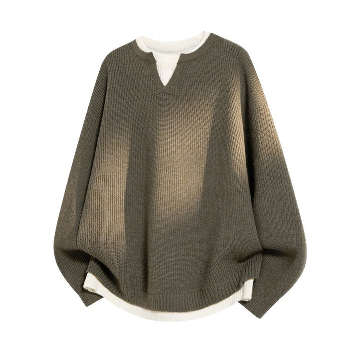 Women Elegant Casual Sweater with V-Neck and Loose Fit Mune Fashion