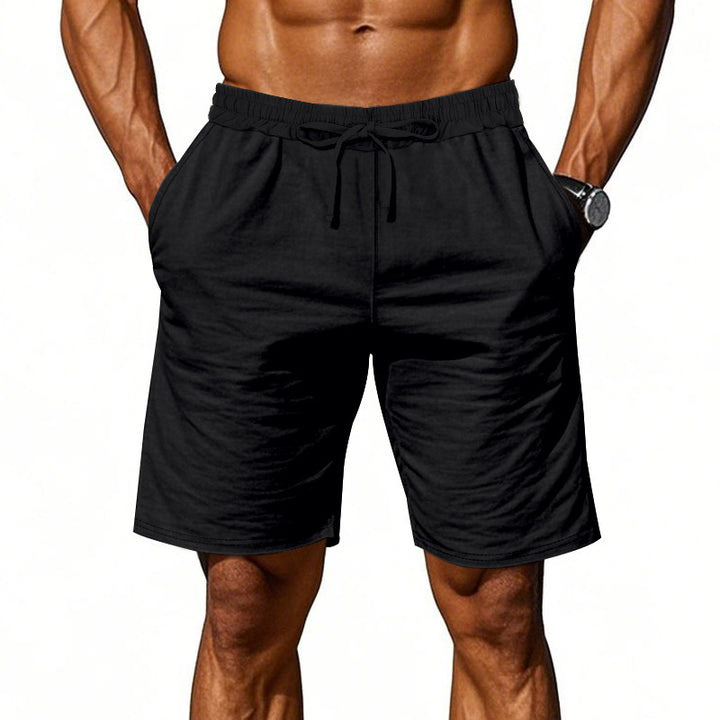 Men's casual cotton blend leisure shorts with elastic waistband and side pockets Mune Fashion