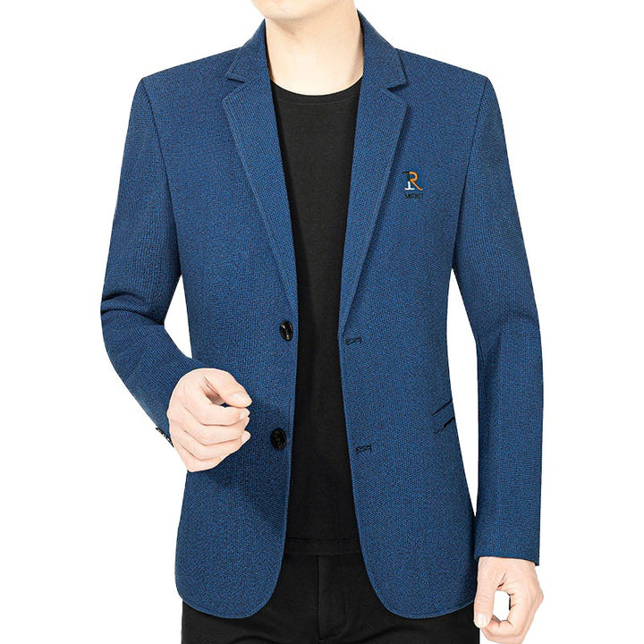 Men's Modern Slim-Fit Blazer in Micro-Structured Fabric with Light Half-Lining Fashion