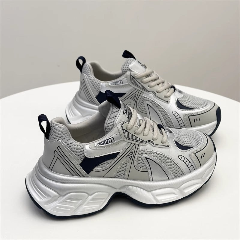 Women's Sports Sneakers with Breathable Mesh Upper and Cushioned Sole Mune Fashion