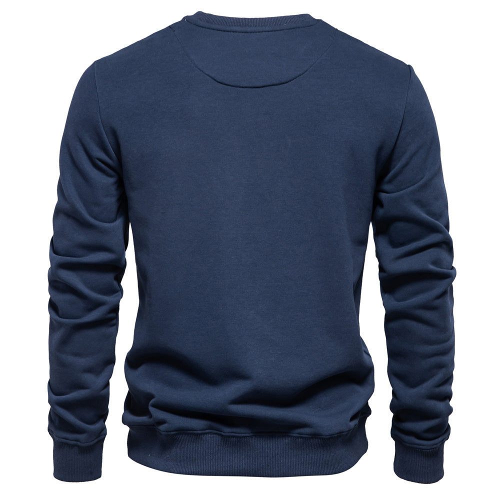 Men's classic crew neck sweatshirt made of heavy cotton blend with fleece inner side and ribbed cuffs Mune Fashion
