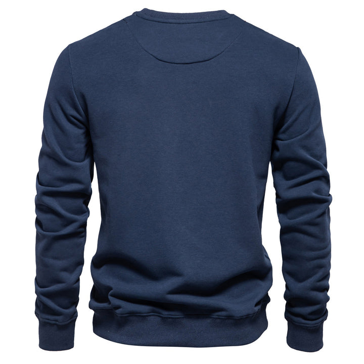 Men's classic crew neck sweatshirt made of heavy cotton blend with fleece inner side and ribbed cuffs Mune Fashion