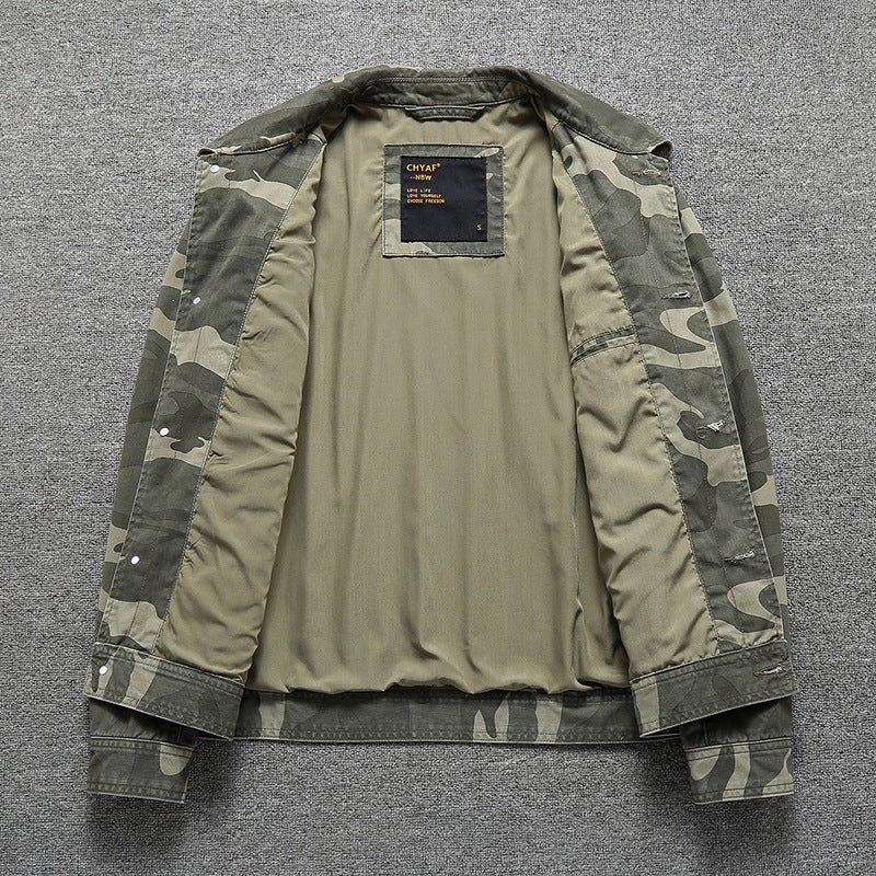 Men's Cotton Twill Shirt Jacket in Workwear Style with Chest Pockets Mune Fashion