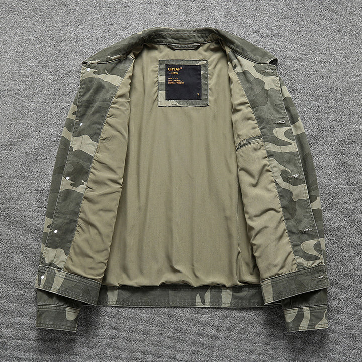 Men's Cotton Twill Shirt Jacket in Workwear Style with Chest Pockets Mune Fashion