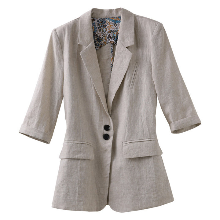 Women's Fashionable Linen Blazer Mune Fashion