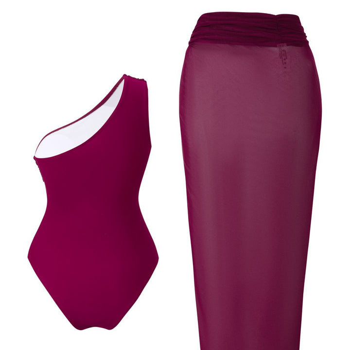 Women's elegant One-Shoulder swimsuit set Mune Fashion