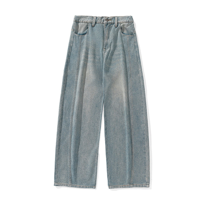 Ladies Wide High-Waist Jeans with Center Seam Panels and Balloon Cut Mune Fashion