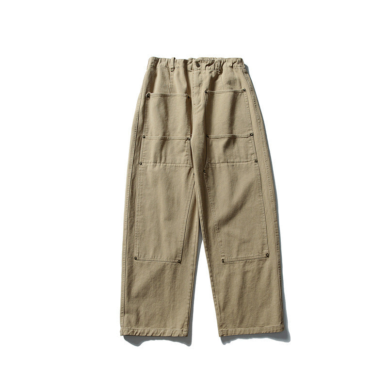 Men's loose Utility work trousers with applied patch pockets and elastic waistband Mune Fashion