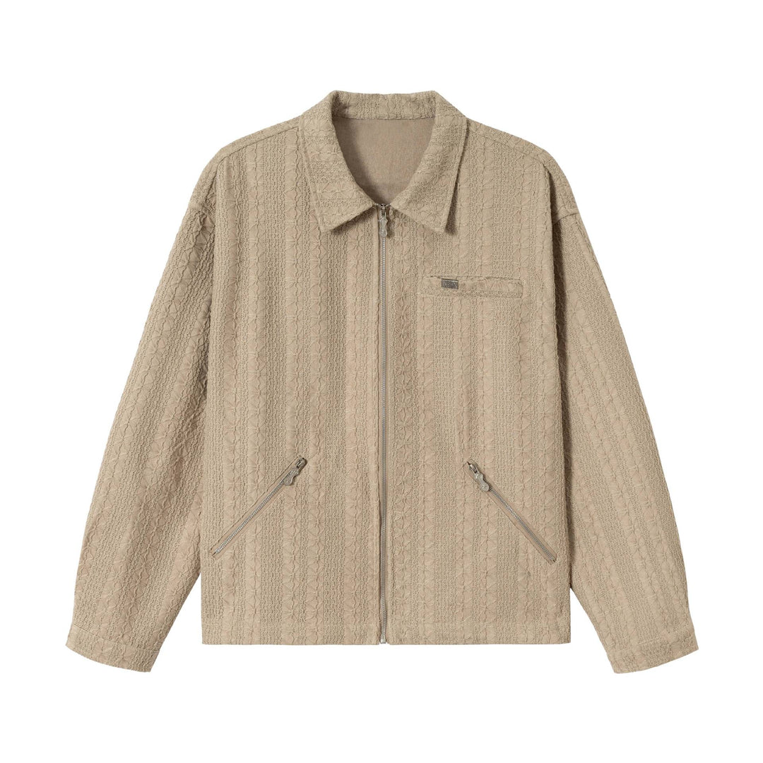 Unisex Textured Boxy Blouson Jacket with Full Zip Mune Fashion