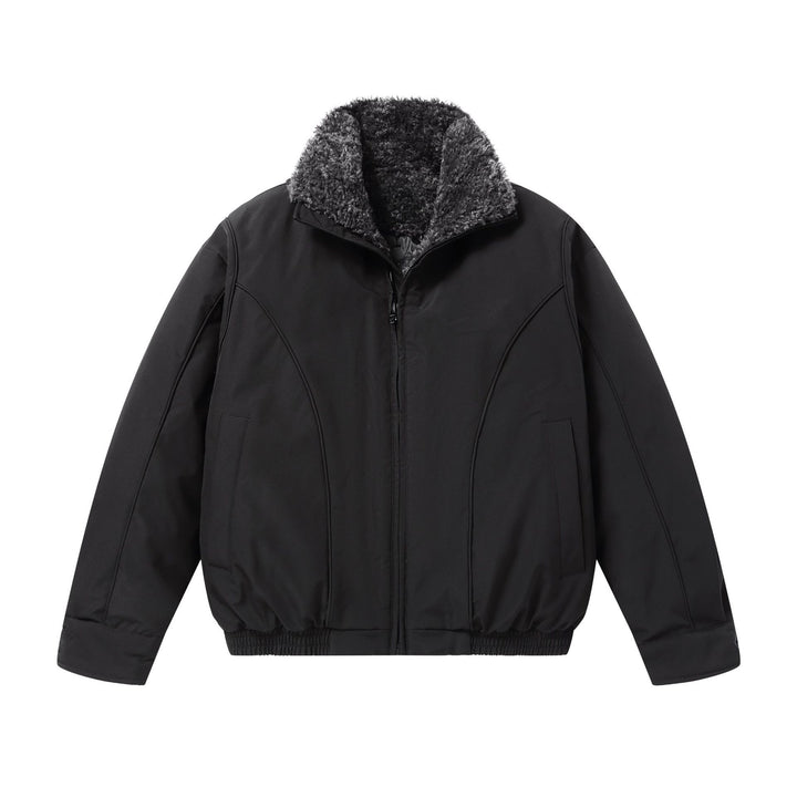 Men's short-cut thermal bomber jacket with high teddy collar Mune Fashion