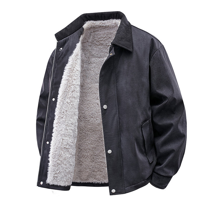 Men's Casual Faux Leather Jacket with Teddy Lining Mune Fashion 1787738670