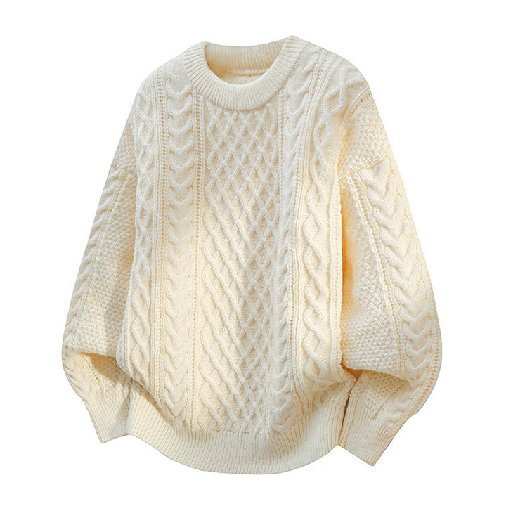 Women chunky knit sweater with cable pattern Mune Fashion