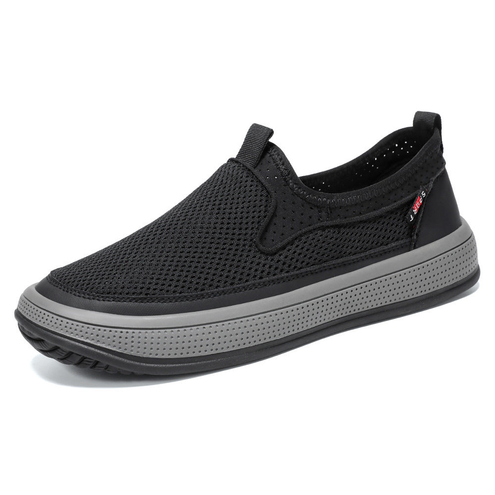 Men's breathable slip-on mesh sneakers with elastic entry and shock-absorbing EVA platform sole Mune Fashion
