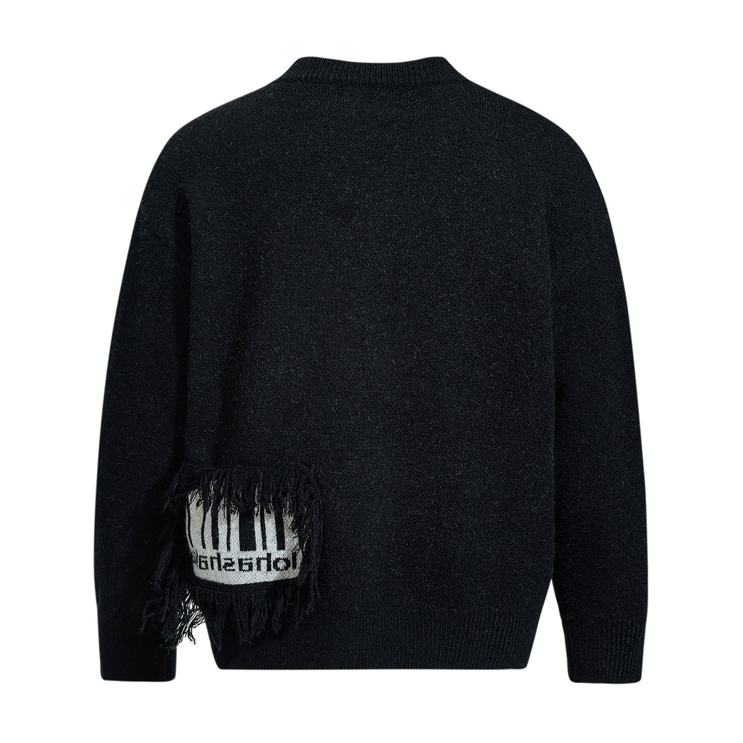 Men's sweater with fringe appliqué and intarsia Mune Fashion