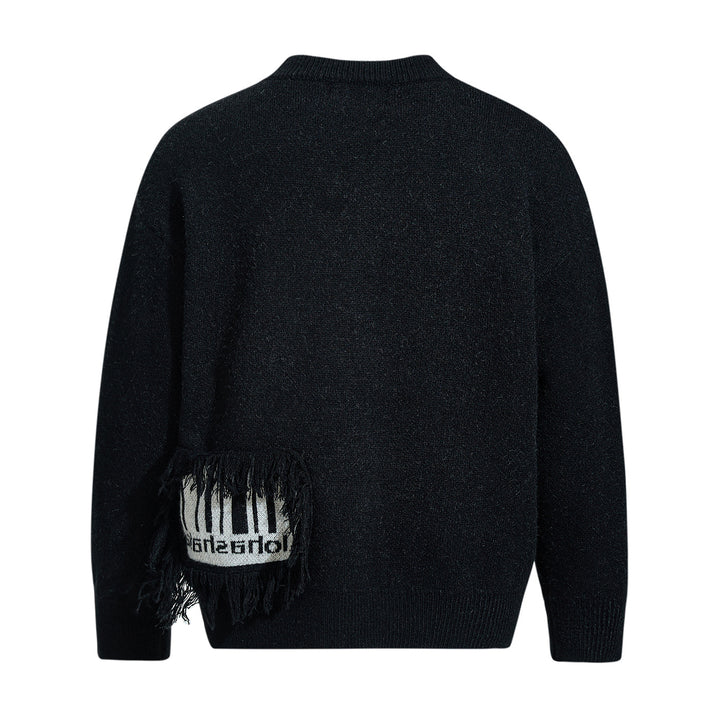 Men's sweater with fringe appliqué and intarsia Mune Fashion