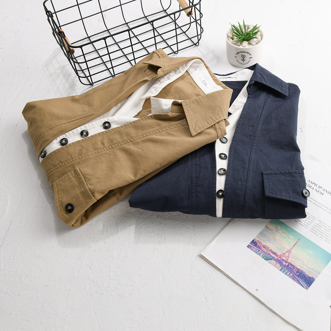 Men's overshirt with half-button placket and patch chest pocket Mune Fashion
