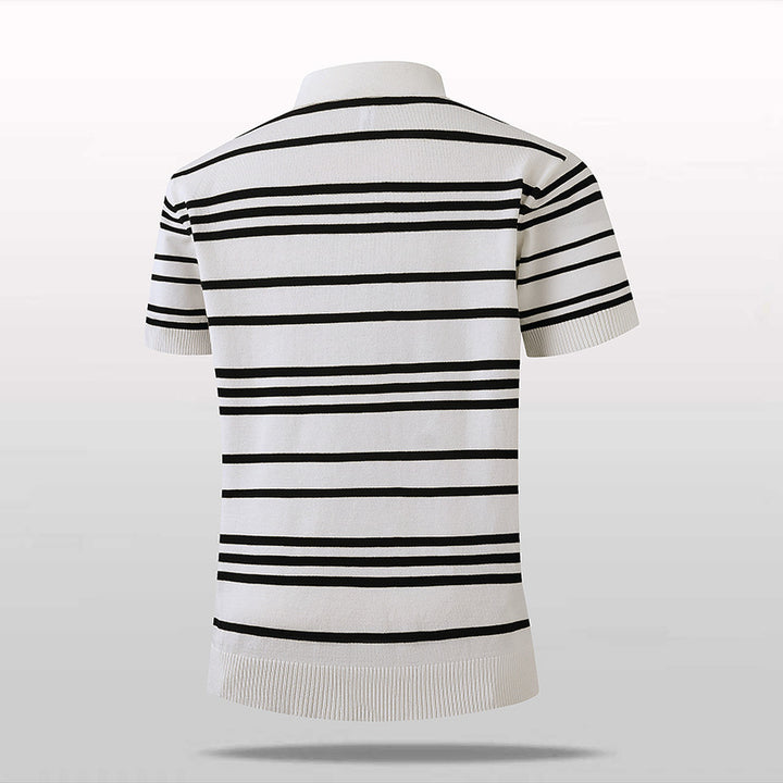Men's Stylish Short-Sleeve Polo Shirt with Stripes Mune Fashion