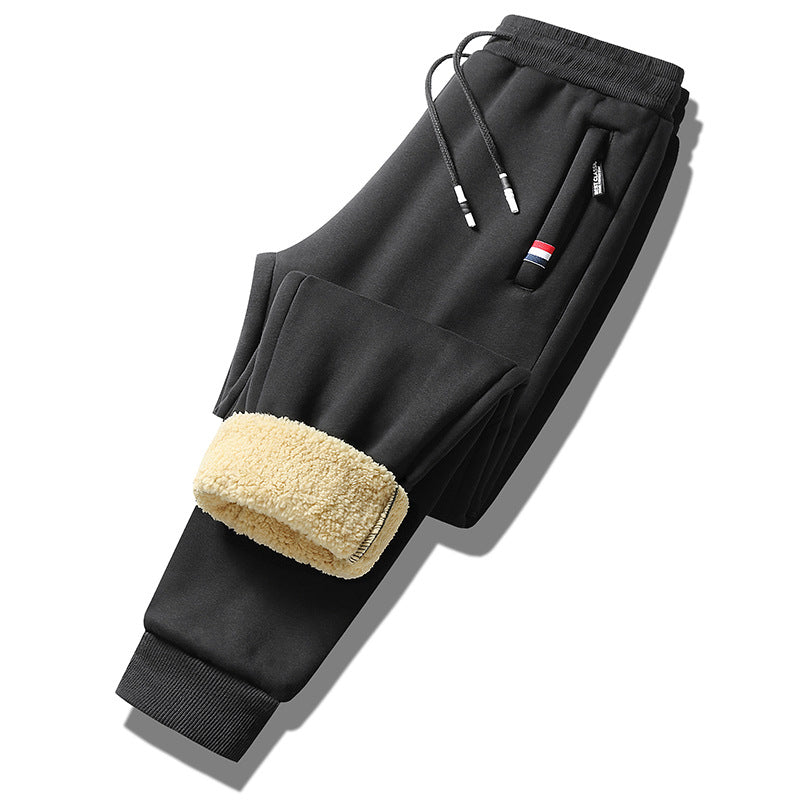 Men's fleece-lined jogging pants with teddy inner lining, drawstring, and slim cuff fit Mune Fashion