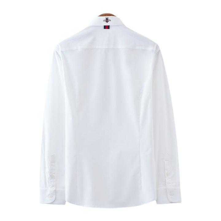 Men's tailored business shirt with Kent collar and contrasting button placket band Mune Fashion