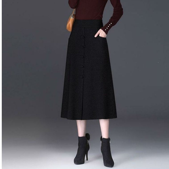 Ladies Elegant and Chic Midi Skirt with Button Details Mune Fashion