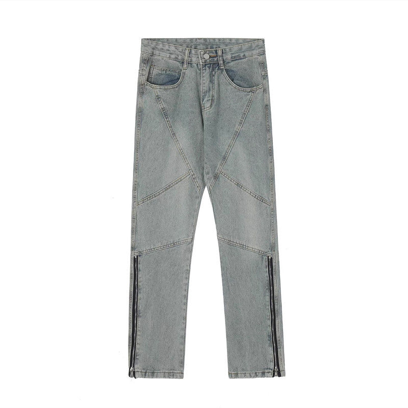 Men's Stylish Denim Jeans with Creative Zipper Details Mune Fashion