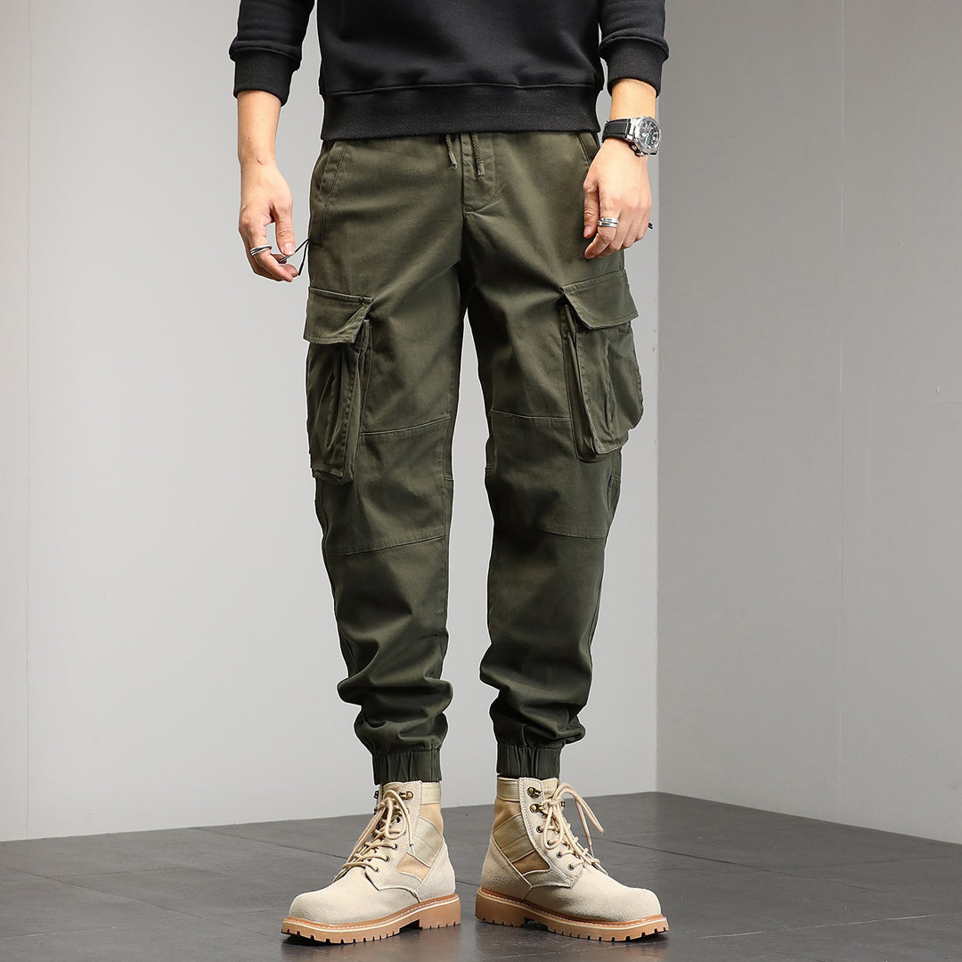 Men's Tactical Cargo Jogger Pants with Elastic Drawstring Waistband, Knee Patches and Multiple Pockets Mune Fashion