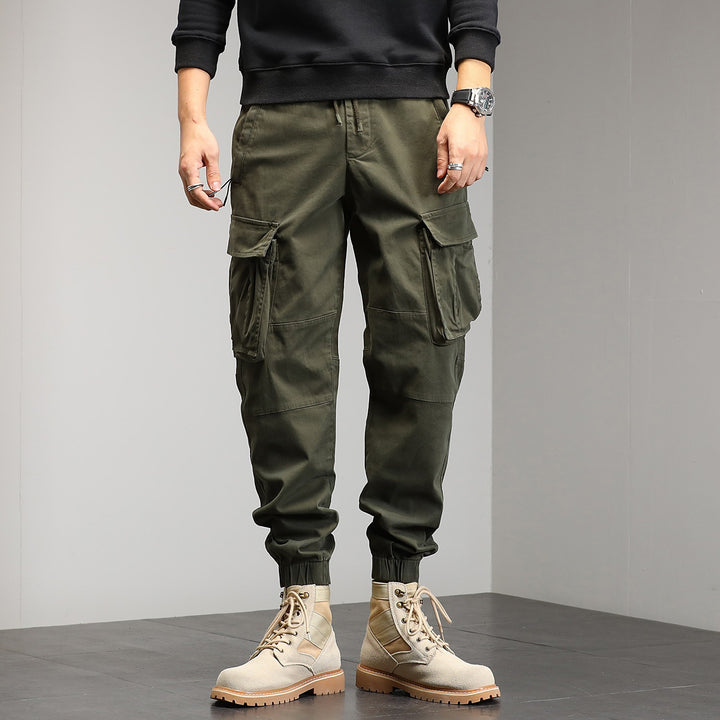 Men's Tactical Cargo Jogger Pants with Elastic Drawstring Waistband, Knee Patches and Multiple Pockets Mune Fashion