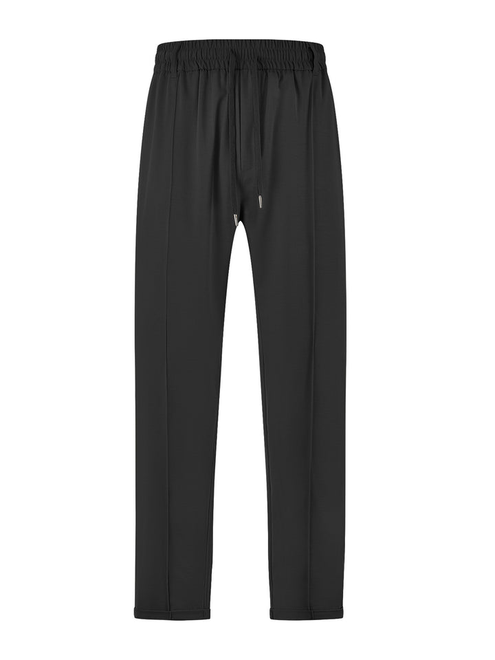 Ladies nan elegant jersey pants with creases, drawstring waistband, and narrow leg fit Mune Fashion