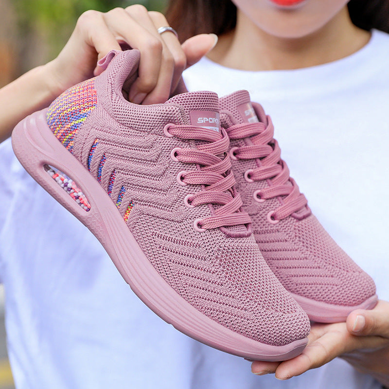 Women's breathable knit sneakers with visible air chamber cushioning and padded comfort insole Mune Fashion