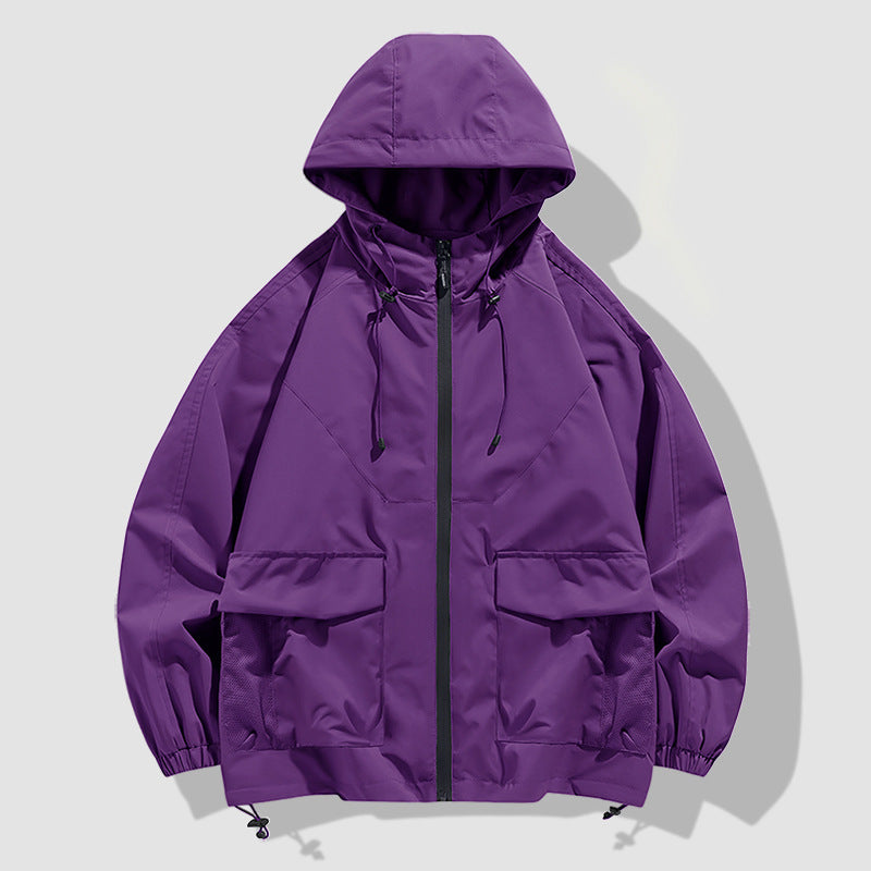 Men's Oversize Hooded Windbreaker with Multi-Pockets, Mesh Inserts and Drawstring Mune Fashion