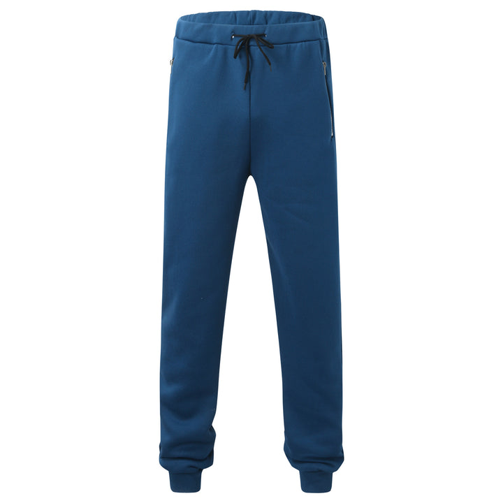 Men's comfortable jogging pants with elastic waistband drawstring tapered legs and side zip pockets Mune Fashion