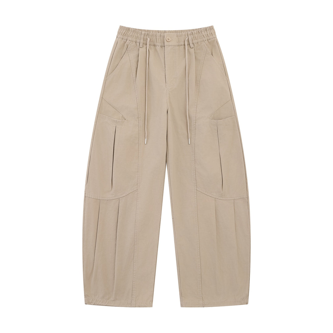 Women's Wide Cargo Culotte with Elastic Waistband and Large Flap Pockets Mune Fashion