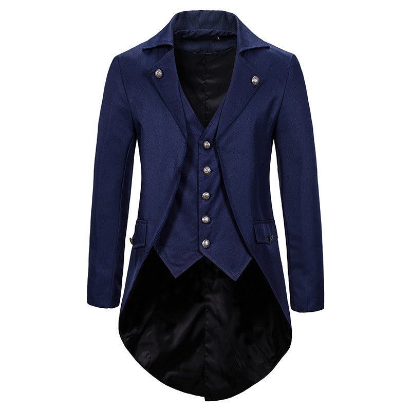 Men's Victorian Tailcoat with Integrated Waistcoat and Swallowtail Mune Fashion