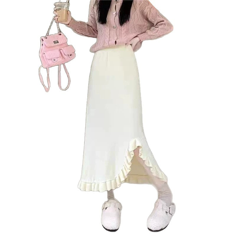 Women's Long Skirt with Ruffled Hem Mune Fashion