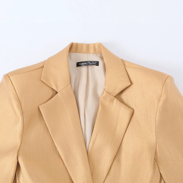 Women Tailored Blazer with Drawstring and Lapel Collar Mune Fashion