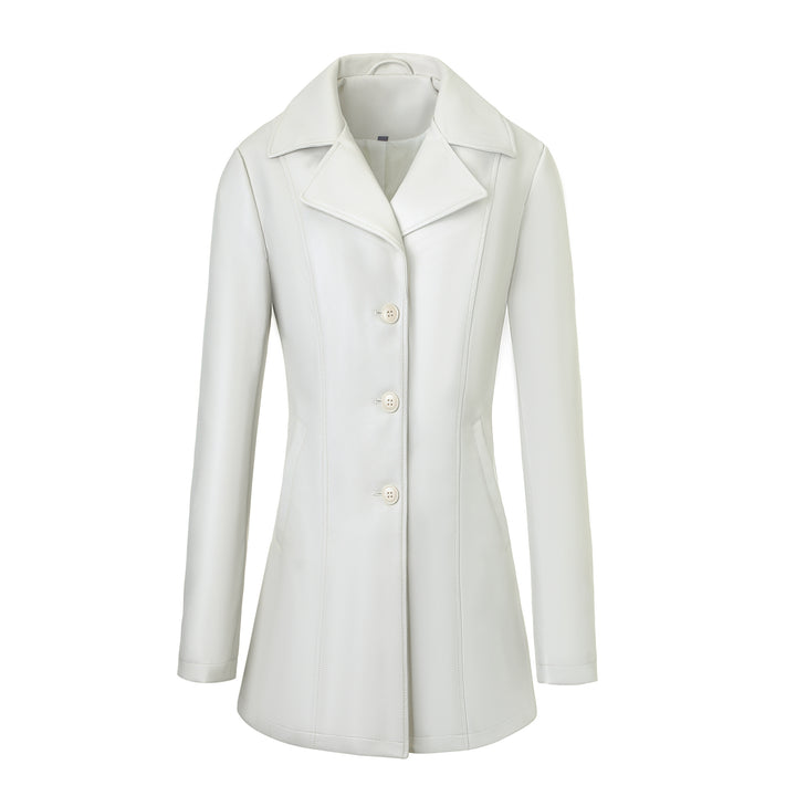 Women's Elegant Slim-Fit Faux Leather Jacket Mune Fashion