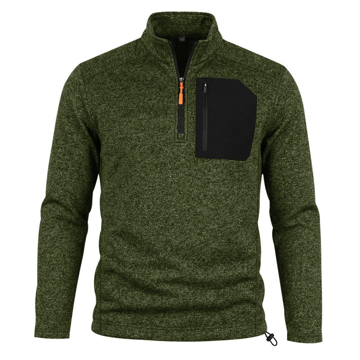 Men's Outdoor Fleece Pullover with Half Zip and Chest Pocket Mune Fashion